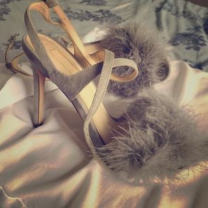 Topshop Gray Feather Shoes.